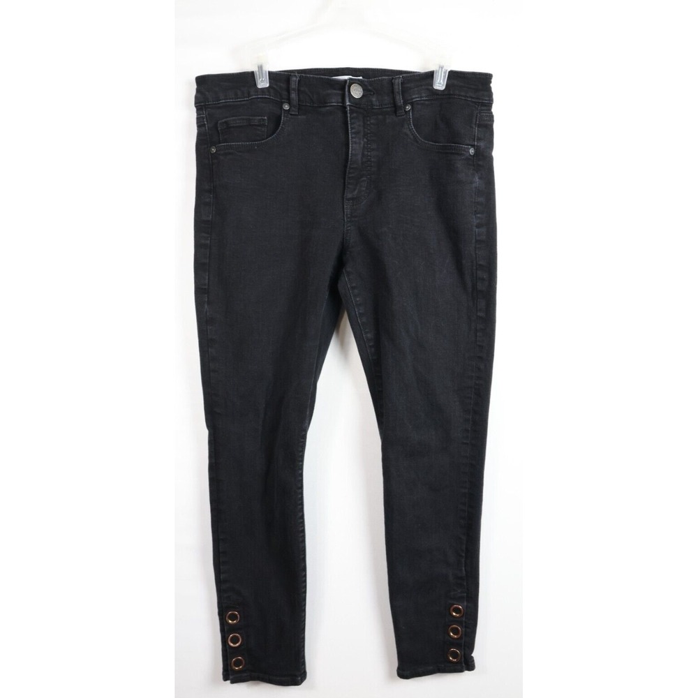 Loft Solid Black Womens High rise skinny pant size 8 (32x25.5)